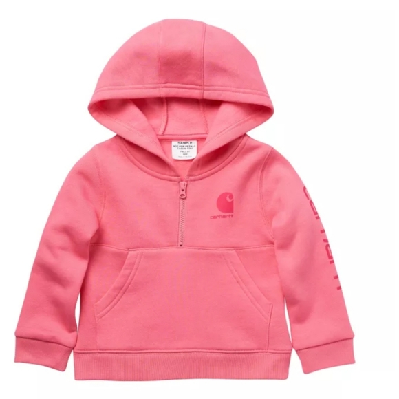Carhartt Other - Carhartt Fleece Half-Zip Hoodie Pink Girl Infants Size 6 Months